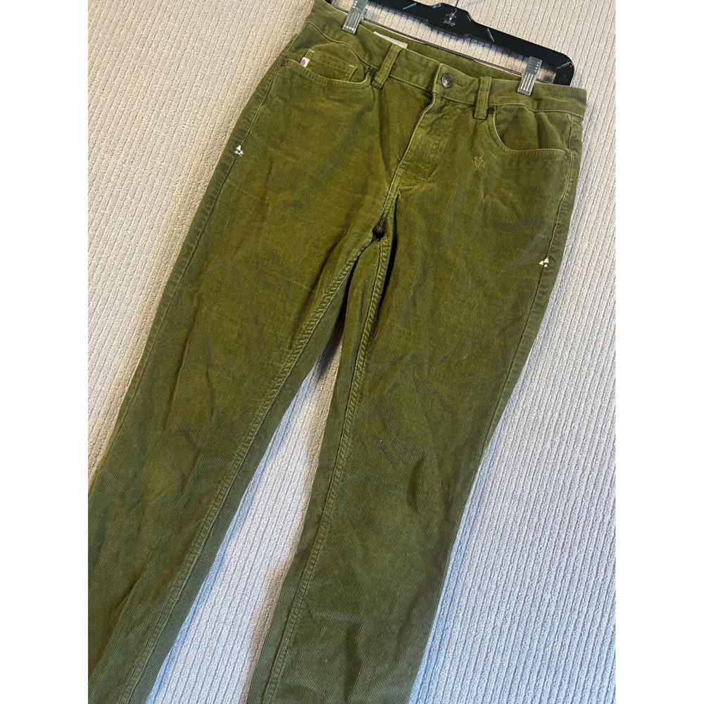 Stio Corduroy Pants Womens 6S Rivet Olive Green Organic Cotton Stretch Straight
